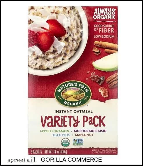 Nature's Path, Органические овсяные хлопья быстрого приготовления, разные вкусы, 8 упаковок, 14 унций (400 грамм)