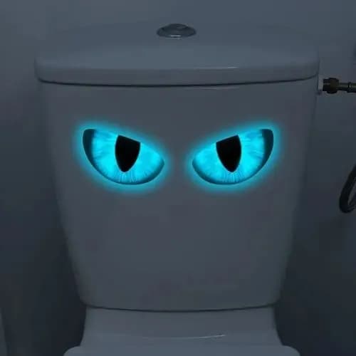 Синяя светящаяся наклейки для унитаза с глазами-20*15 см-1 шт