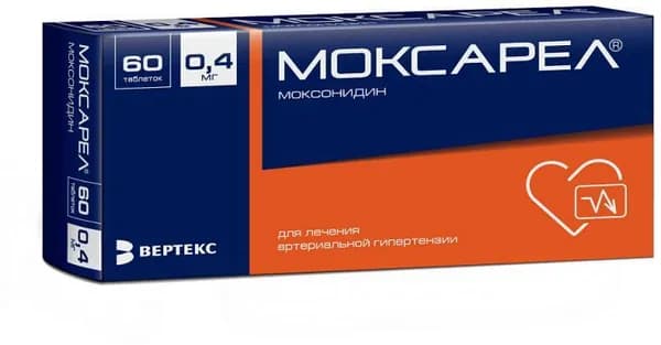 Моксарел таблетки покрытые пленочной оболочкой 0,4 мг, 60 шт.