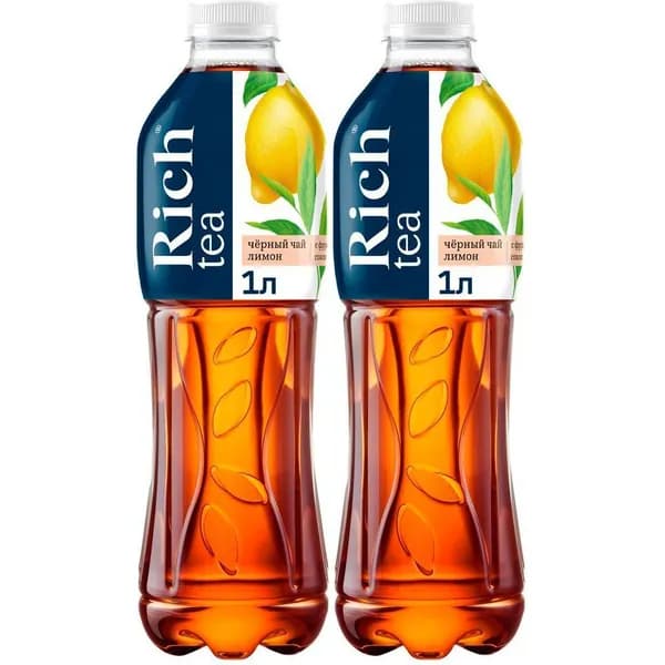 Холодный чай Rich черный с лимоном 1 л, набор: 2 штуки