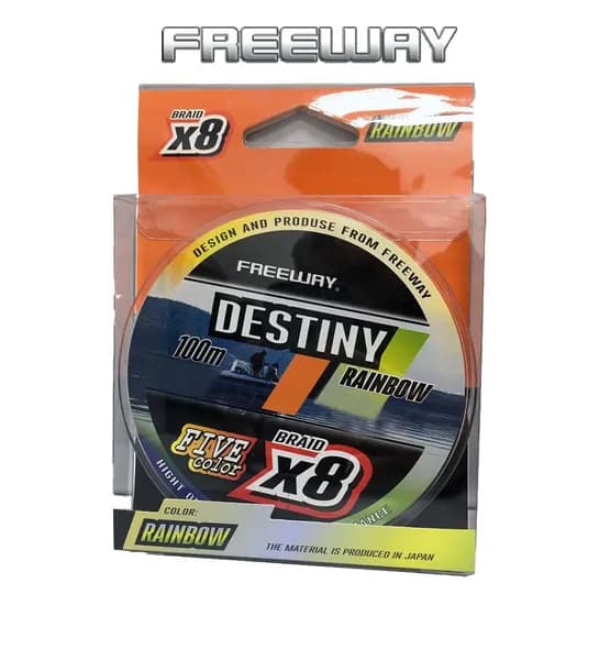Шнур плетеный FWx8 DESTINY RAINBOW (multicolor) 0.30 LB48 22kg