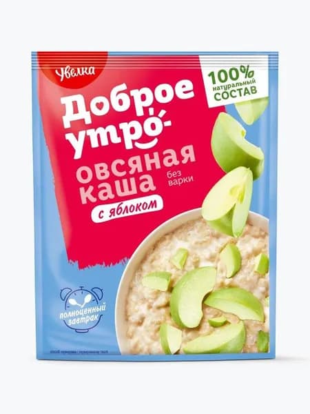 Каша быстрого приготовления Увелка овсяная с яблоком, 40 г
