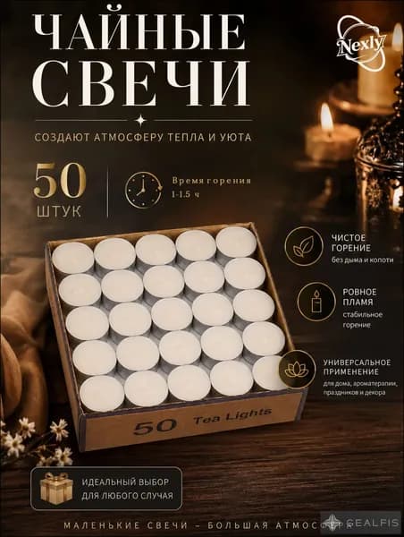 Nexly Свечи поминальные цифра 3 "Geruchlos" 1 см х 3.5 см 50 шт