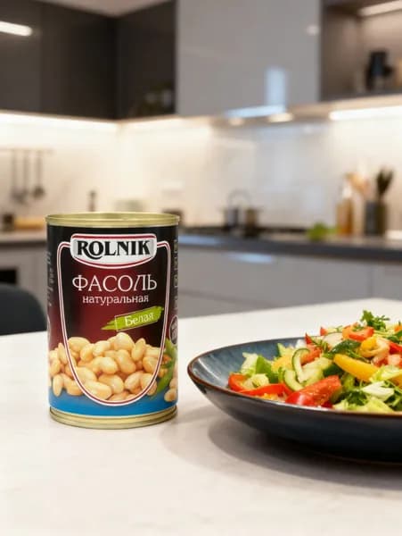 Фасоль натуральная белая, Rolnik Беларусь, 410 г