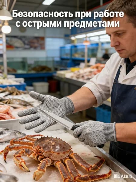 Перчатки защитные от порезов, многоцелевые рабочие перчатки для кухни и производства, комплект 2 пары