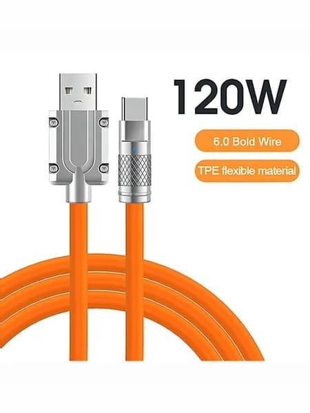 GJX Кабель для зарядки 1,5 м USB Type-C для Android, быстрая зарядка и передача данных 120 Вт.