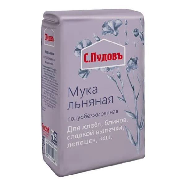 Мука С.Пудовъ льняная полуобезжиренная 400 г