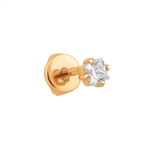 Моносерьга женская с фианитом из красного золота 375 пробы 585GOLD