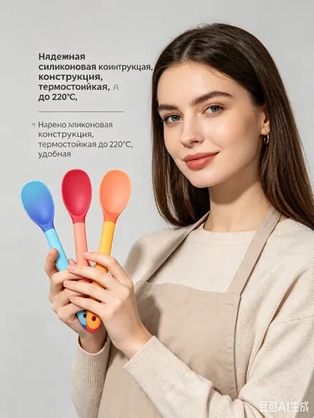 3 штуки / комплект безопасной теплой детской кремниевой ложки