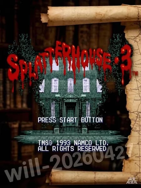 Игровой картридж для приставки 16 bit : Splatter House 3 (Английская версия)