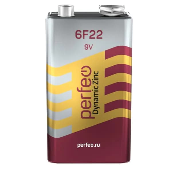 Батарейка Perfeo 6F22 Dynamic Zinc солевая, 1шт, 9V