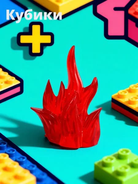 Набор из 6 пластиковых фигурок с огненными эффектами для творческой игры детей, красного цвета