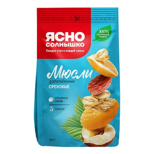 Мюсли Ясно Солнышко запеченные ореховые 300 г