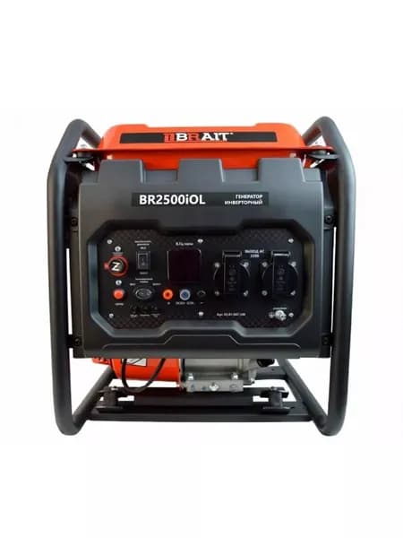 Инверторный бензиновый генератор Brait BR-2500iOL (медная обмотка двигателя, 2.2кВт, 230В, 50Гц, бак 12 л, ручной старт)