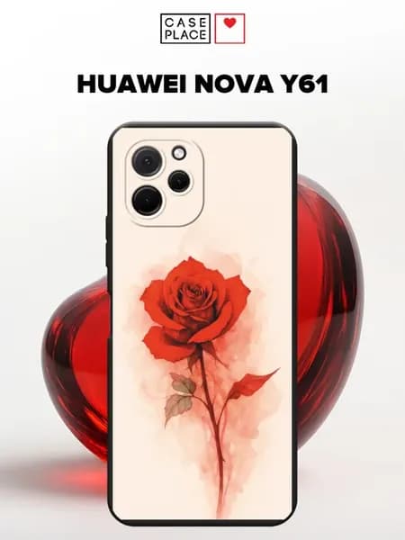 Матовый чехол на nova Y61 с цветочками