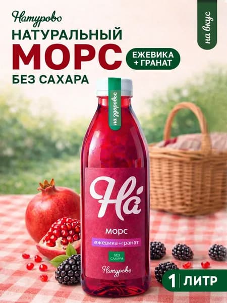 Морс Натурово Ежевика + Гранат без сахара, 1 литр