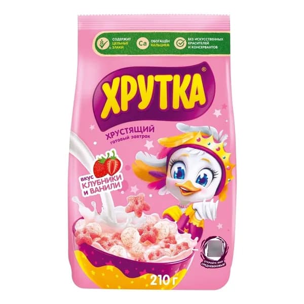 Готовый завтрак Хрутка Клубнично-ванильное настроение 210 г, набор: 3 штуки