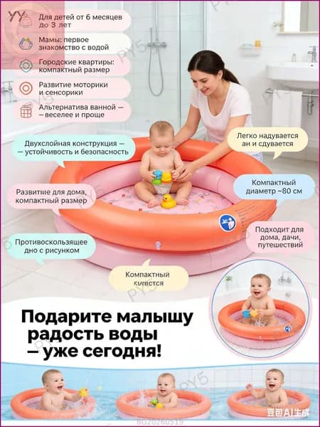 Бассейн надувной детский, Складной бассейн 5