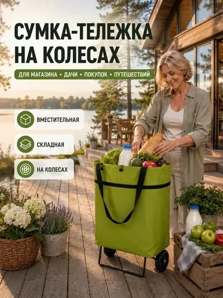 Хозяйственная сумка на колесах складная тележка для покупок