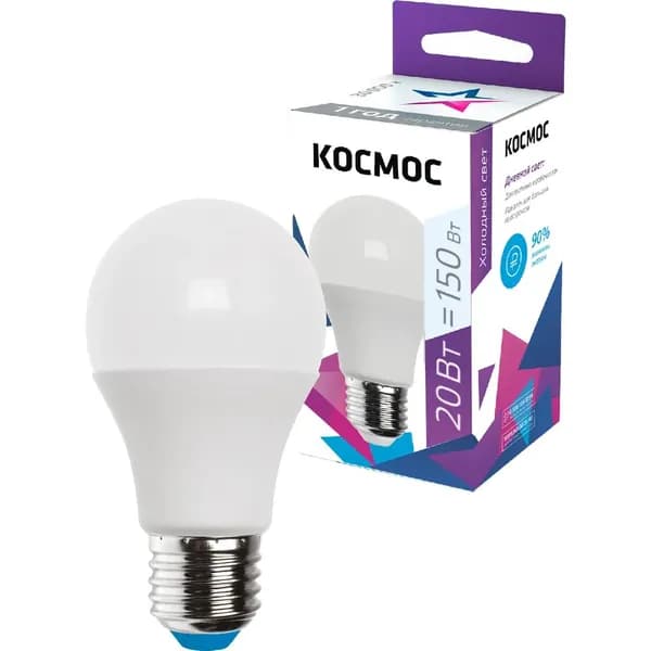 Светодиодная лампа Космос А60 20W 220V E27 6500K LkecLED20wA60E2765