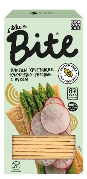Хлебцы Take a Bite кукурузно-рисовые с луком без глютена, 150г