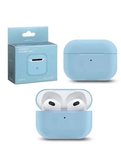 Чехол для AirPods 3 / Силиконовый чехол для AirPods 3, голубой