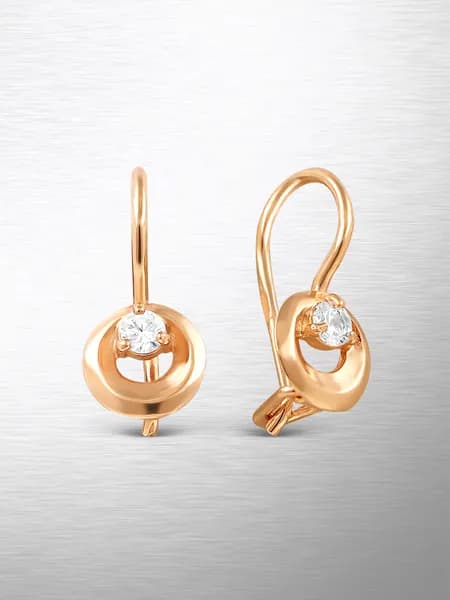 Серьги детские серебро 925 Золочение французский замок