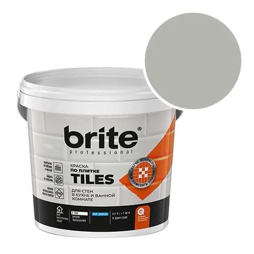 Краска влагостойкая Brite по плитке RAL 7038 (Агатовый серый - Agate grey) 0,9 л