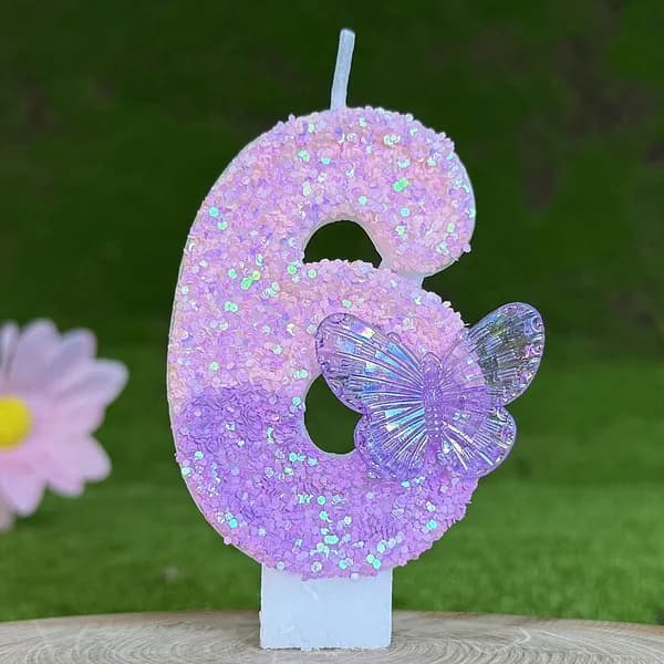 Свечи для торта цифра 0, цифра 1 "6", 7.5 см х 4 см, 1 шт