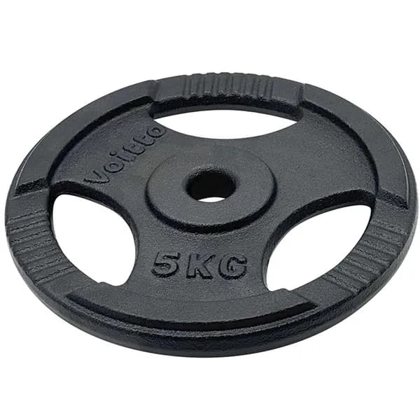 Диск чугунный с 3-мя хватами Voitto V-201 5 кг (d26)