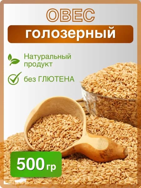 Овёс голозёрный для Птиц и Грызунов 500г.