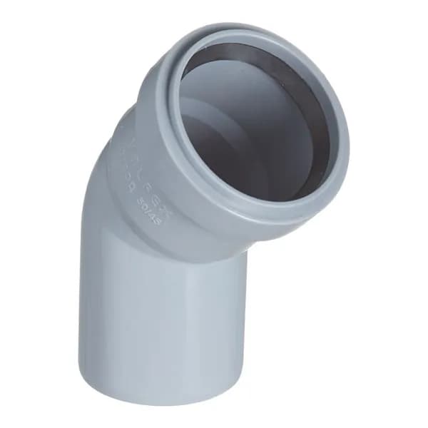 Отвод Valfex d50 мм 45 пластиковый для внутренней канализации, (1 шт)