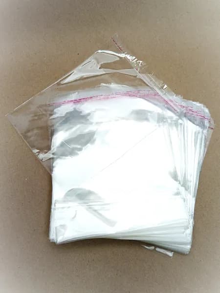 Пакеты из прозрачной пленки (БОПП) 25 мкм 12х12 см (для CD) с клапаном и заклейкой, 100 штук