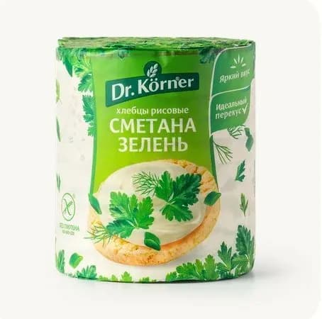 Хлебцы рисовые Dr.Korner сметана и зелень 80 г