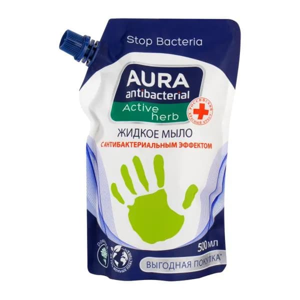 Мыло жидкое Aura Antibacterial Active Herb с антибактериальным эффектом Ромашка 500мл