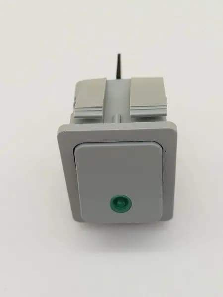 HC-0087923 Выключатель для водонагревателя клавишный C6053PLNAB зеленая линза, серый корпус