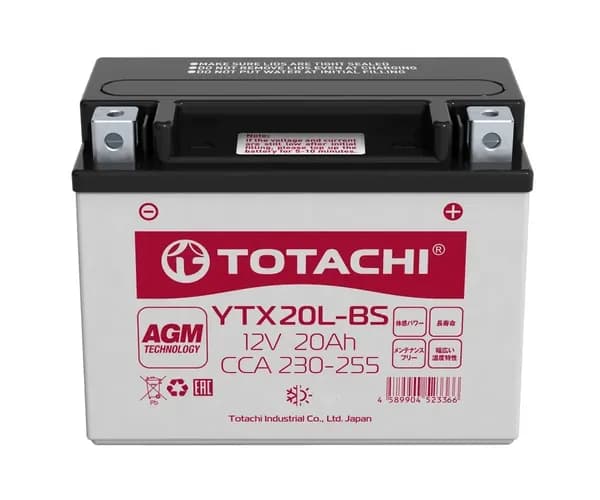 Аккумулятор TOTACHI CMF 1220 12 V 20 A/h YTX20L-BS L AGM