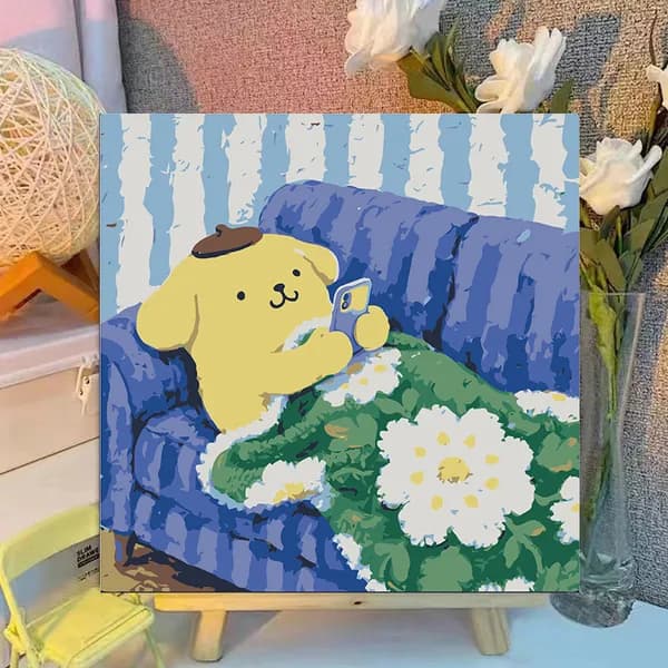 Картина по номерам, 20x20 CM, Кошки и собаки,Мультфильмы, подарки для детей, декомпрессия
