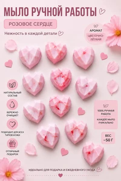 Мыло ручной работы сердце