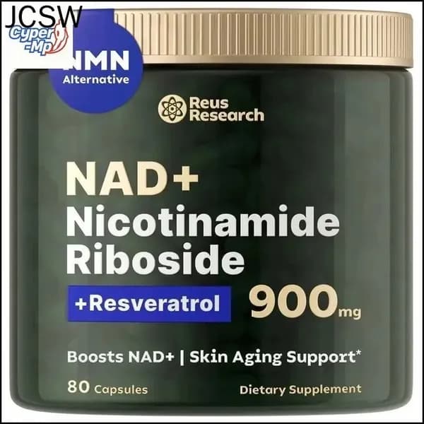 NAD+ С добавлением Никотинамид рибозида, Никотинамидрибозид Ресвератрол 900 мг, Высокочистая Добавка Для Борьбы Со старением, Придания Энергии, Концентрации Внимания, 80 Капсул