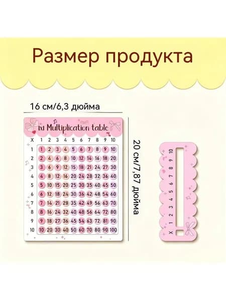 Деревянная доска с формулами умножения девять на девять