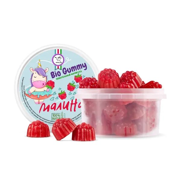 Мармелад "Bio Gummy" малина для лошади, 300 г (Ипполаб Пробио)