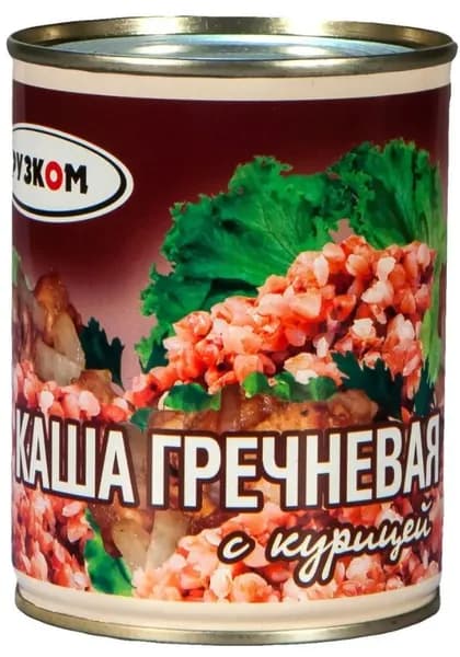 Каша гречневая с курицей ГОСТ  "РУЗКОМ" 338гр. 6 шт.