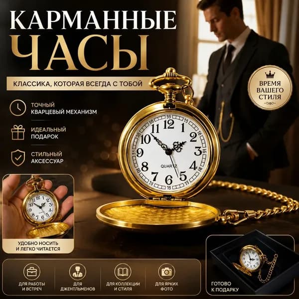 Карманные часы Винтажное золото