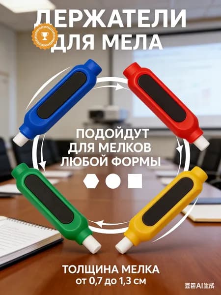 Держатель для мела, вид мелка: Пастельный, Для асфальта, цветов: 4 шт.