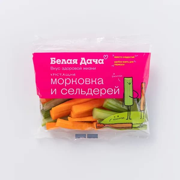 Микс из палочек сельдерея и морковки, 80 г, Белая дача