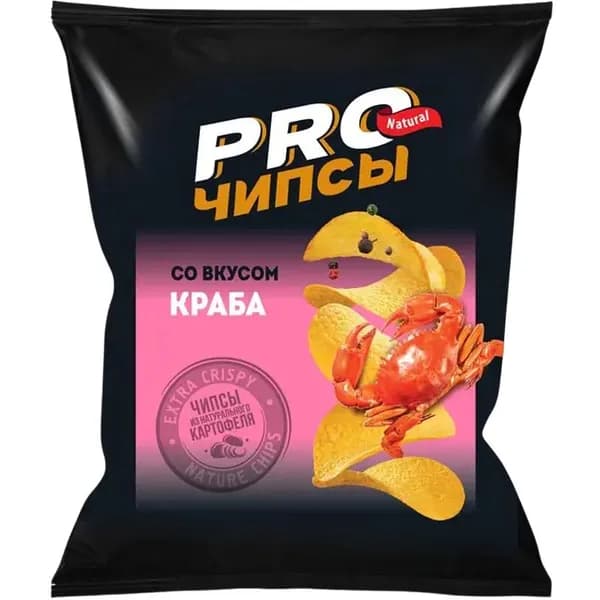 PRO чипсы Чипсы, краб, 60 г