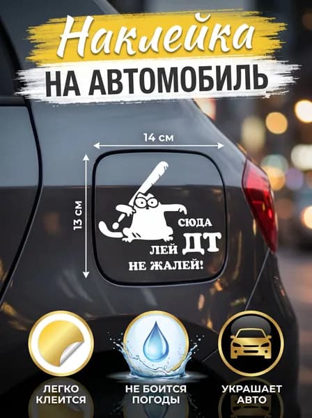 Наклейка на авто "Лей ДТ" 14х13 см