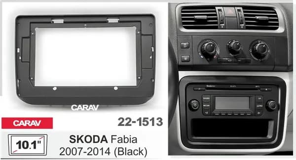 Рамка переходная Skoda Fabia 2007-2014 (10.1 дюймов) carav 22-1513