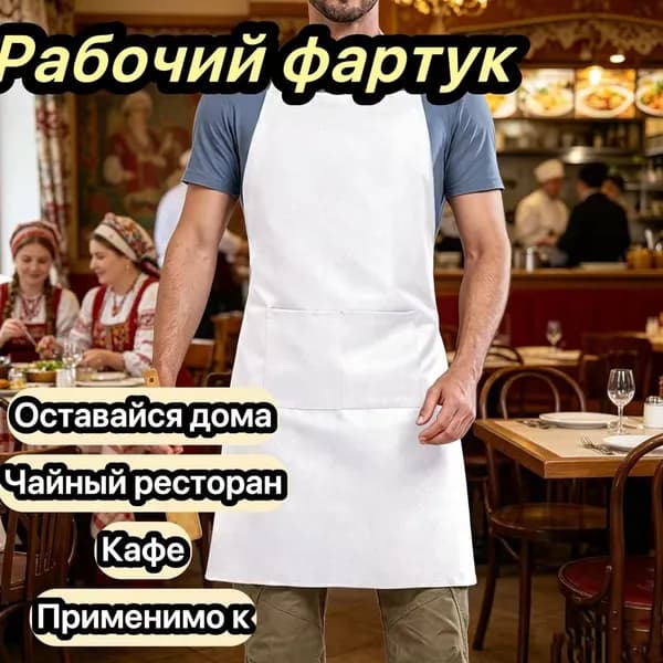 Стильный корейский фартук для кухни, кафе, чайной и ресторана, водоотталкивающий и маслостойкий, с двумя большими карманами, регулируемый, унисекс, идеальный подарок